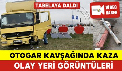 Karaman Otogar Kavşağı Kamyon Kazasından Görüntüler