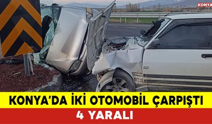 İki Otomobil Çarpıştı: 4 Yaralı