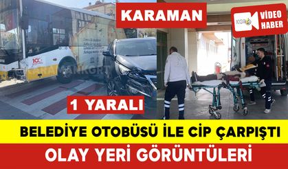 Cip ile Belediye Otobüsü Çarpıştı