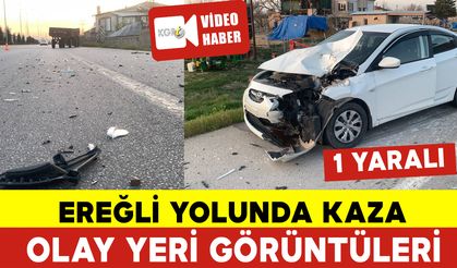 Otomobil Traktör Kasasına Çarptı