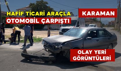 Karaman'da Kavşakta Çarpıştılar: 1 Yaralı