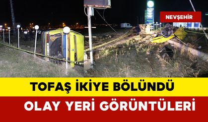 Direğe çarptı ikiye bölündü: olay yeri görüntüleri