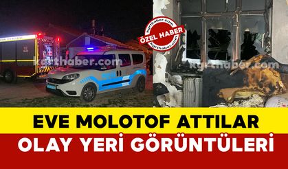 Karaman’da bisikletli saldırganlar bir eve molotof ile saldırdılar
