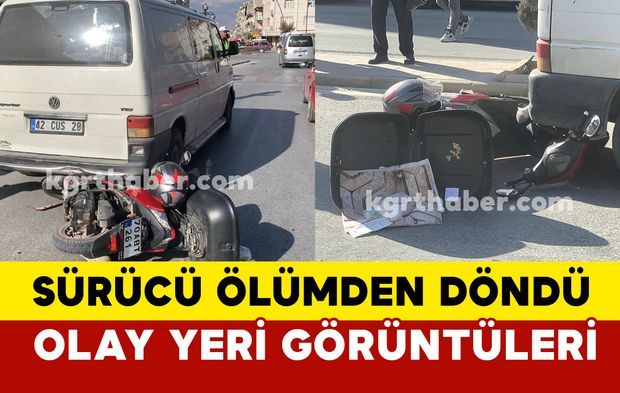 Sürücü ölümden döndü: olay yeri görüntüleri