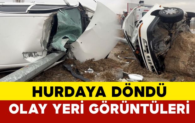 (FOTO EKLENDİ)Hafif ticari araçla çarpışan otomobil hurdaya döndü: 1 ağır yaralı