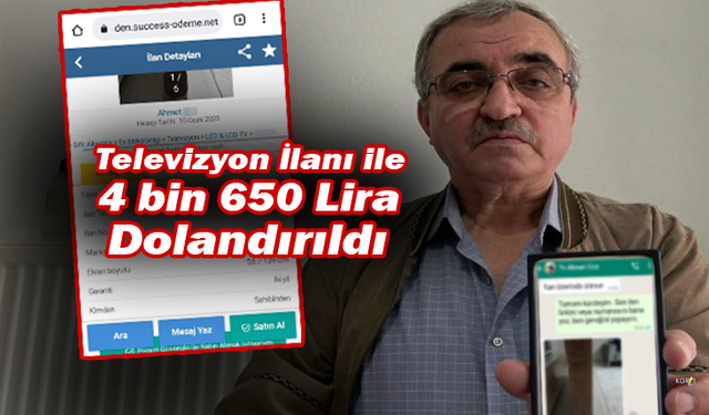 Sosyal Medya Üzerinden 4 bin 650 Lira Dolandırıldı