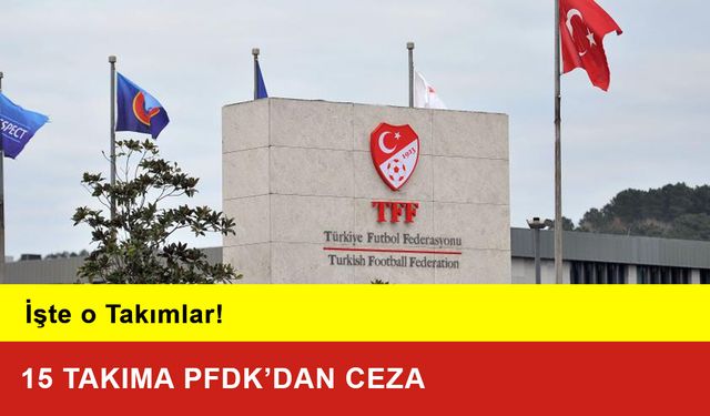 15 Takıma PFDK’dan Ceza