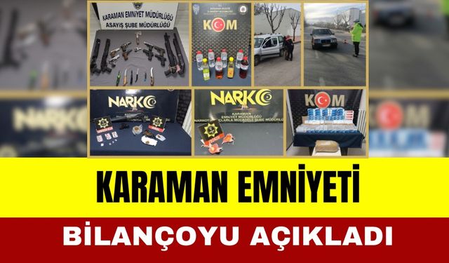 Karaman Emniyeti Bilançoyu Açıkladı