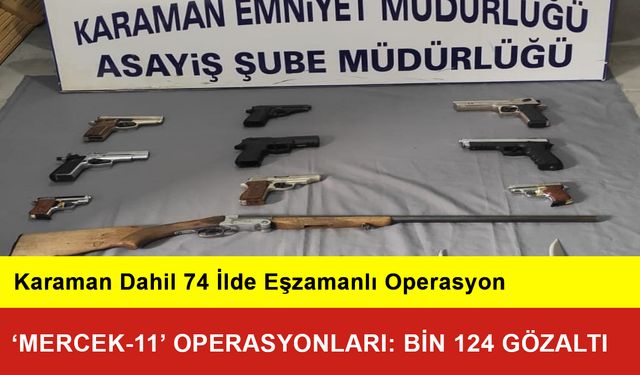 Karaman Dahil 74 İlde 'Mercek-11' Operasyonları: Bin 124 Gözaltı