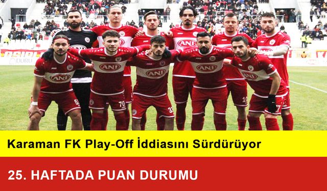 Karaman FK’nın 1 Puan Aldığı Haftada Puan Durumu