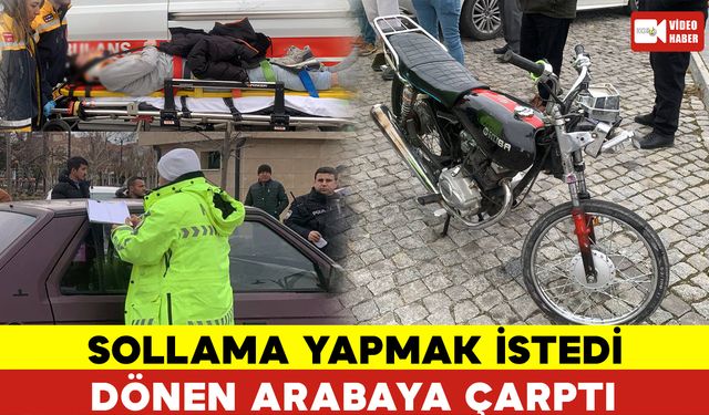 Karaman'da Sollama Yapmaya Kalkışan Motor Arabaya Çarptı: 1 Yaralı