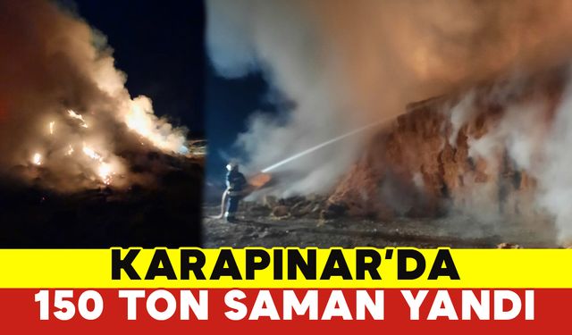 Konya Karapınar'da 150 Ton Saman Yandı