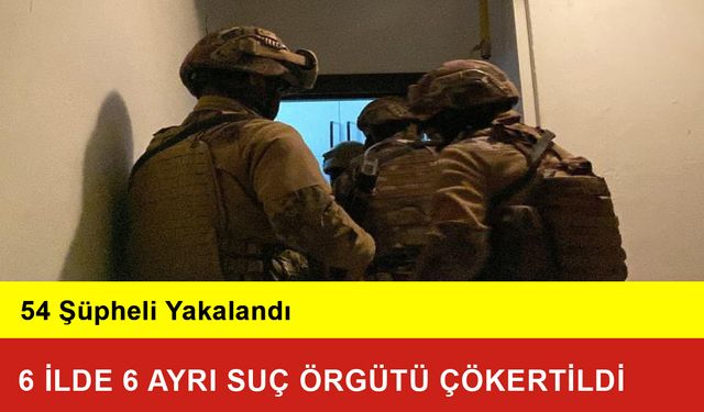 6 İlde 6 Ayrı Suç Örgütü Çökertildi: 54 Yakalama