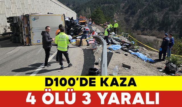 D100’de Tır Arızalanan Aracın Üzerine Devrildi: 4 Ölü, 2’si Polis 3 Yaralı