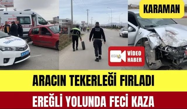 Feci Kazada Otomobilin Tekerleği Fırladı