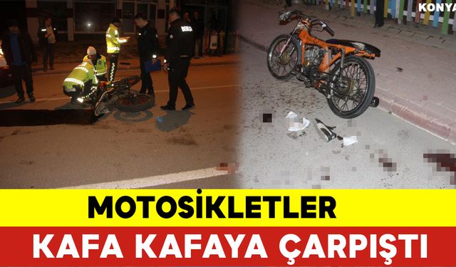 Motosikletler Kafa Kafaya Çarpıştı