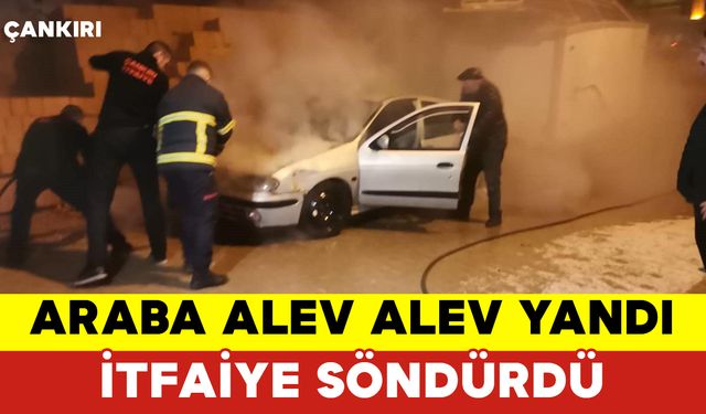 Otomobilde Çıkan Yangını İtfaiye Ekipleri Söndürdü