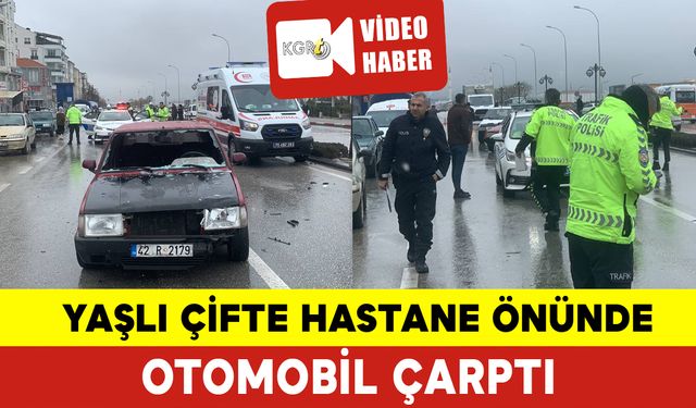 Yaşlı Çifte Hastane Önünde Otomobil Çarptı