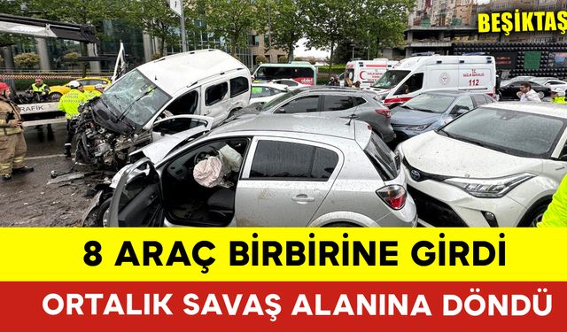 8 Araç Birbirine Girdi Ortalık Savaş Alanına Döndü