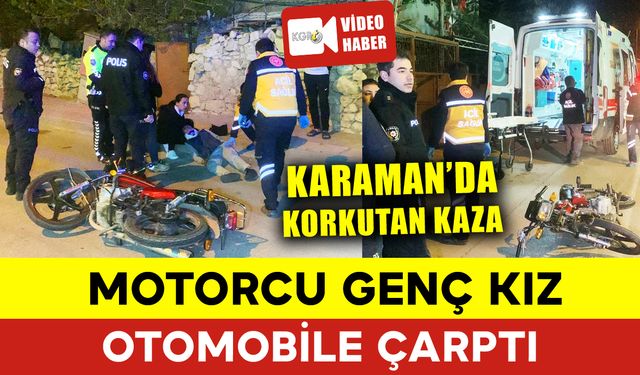 Genç Kız Motoruyla Otomobile Çarptı