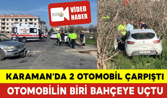 Karaman'da Otomobil Bahçeye Uçtu