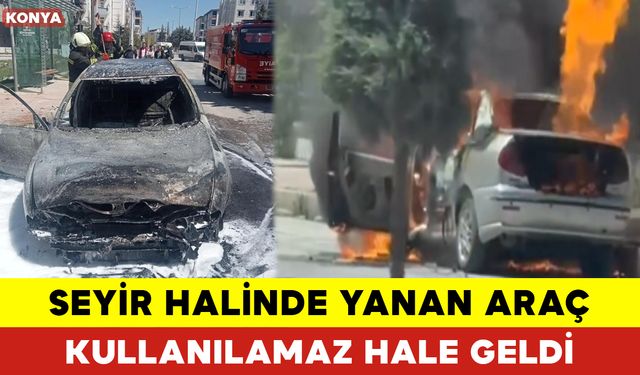 Seyir Halinde Yanan Araç Kullanılamaz Hale Geldi