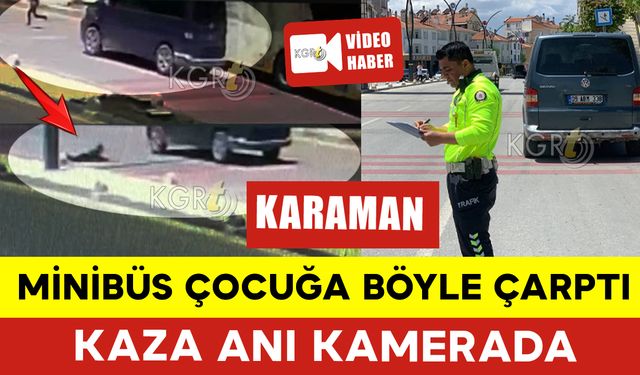 Aniden Yola Atlayan Çocuğa Minibüs Böyle Çarptı