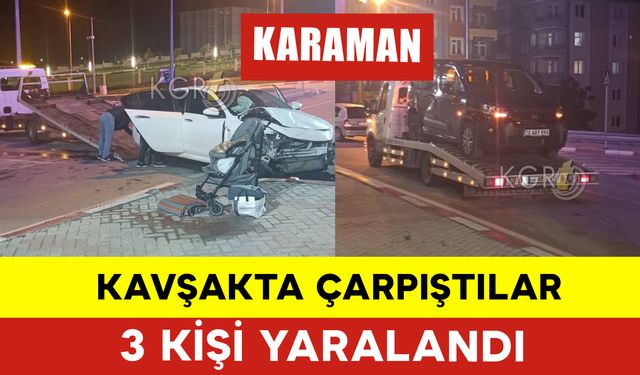 Kavşakta Çarpıştılar: 3 Yaralı