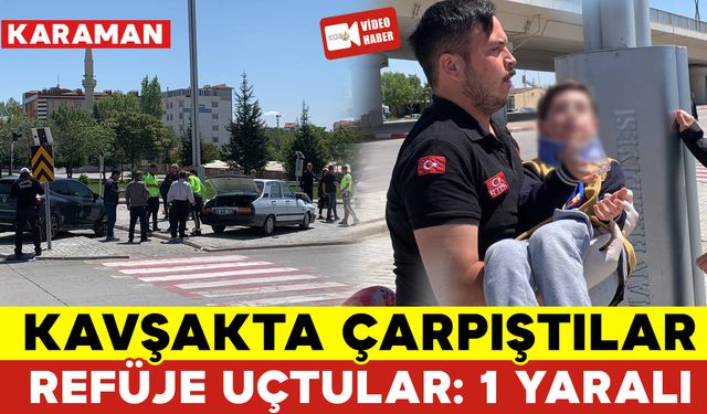 Kavşakta Çarpıştılar Kaldırıma Uçtular