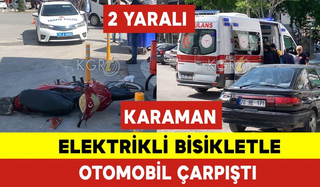 Otomobil ile Elektrikli Bisiklet Çarpıştı: 2 Yaralı