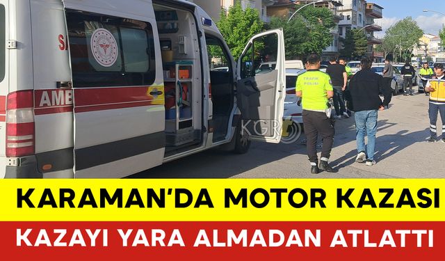 Otomobil ile Motosiklet Çarpıştı: Sürücü Kazayı Yara Almadan Atlattı