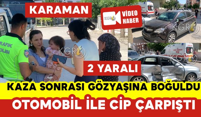 Cip ile Otomobil Çarpıştı Küçük Kız Çocuğu Gözyaşına Boğuldu