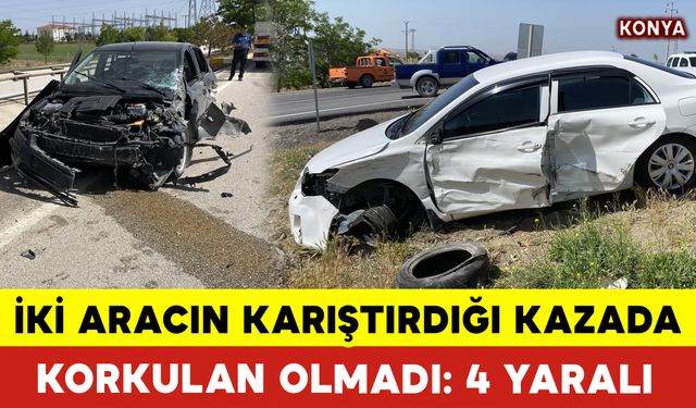 İki Aracın Karıştırdığı Kazada Korkulan Olmadı: 4 Yaralı