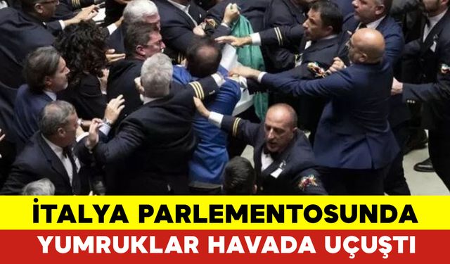 İtalya Parlamentosunda Yumruklar Havada Uçuştu