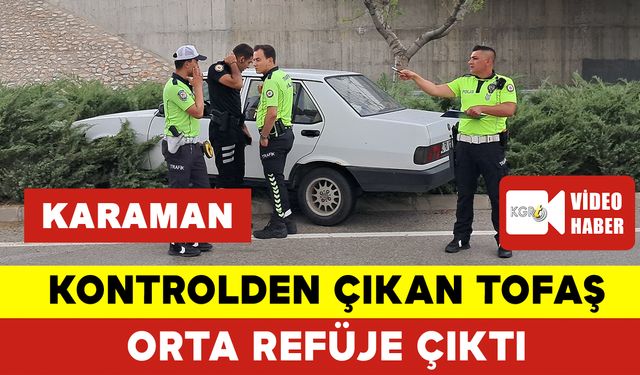 Kontrolden Çıkan Tofaş Orta Refüje Çıktı: Aracın Tekeri Koptu