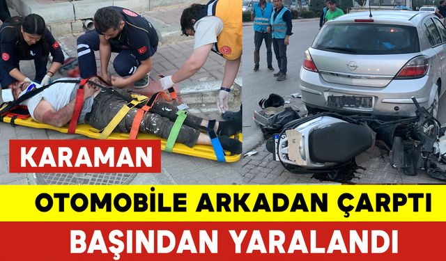 Otomobile Arkadan Çarpan Sürücü Başından Yaralandı