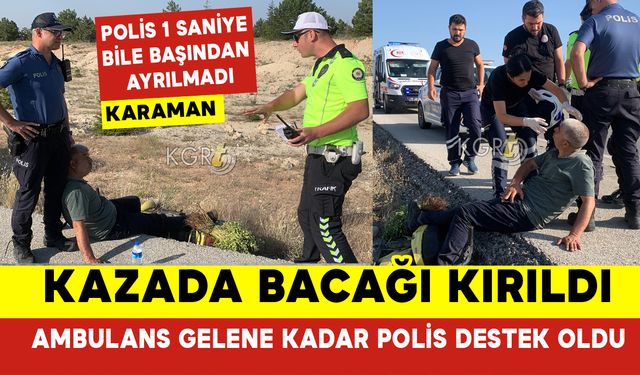 Polis Yaralı Sürücünün Başından Ambulans Gelene Kadar Ayrılmadı