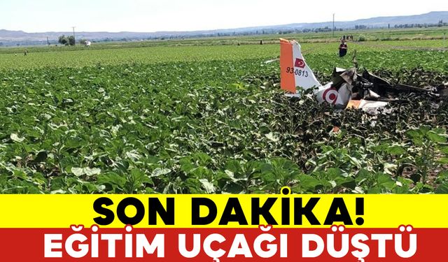 SON DAKİKA Kayseri'de Eğitim Uçağı Düştü