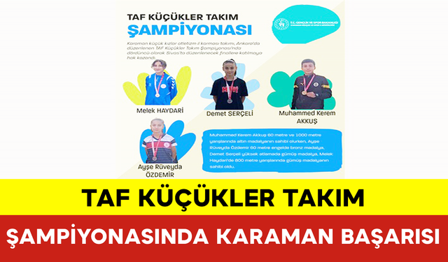 TAF Küçükler Takım Şampiyonasında Karaman Başarısı