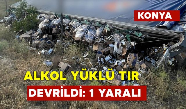 Alkol Yüklü Tır Devrildi: 1 Yaralı