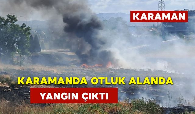 Karamanda Otluk Alanda Yangın Çıktı