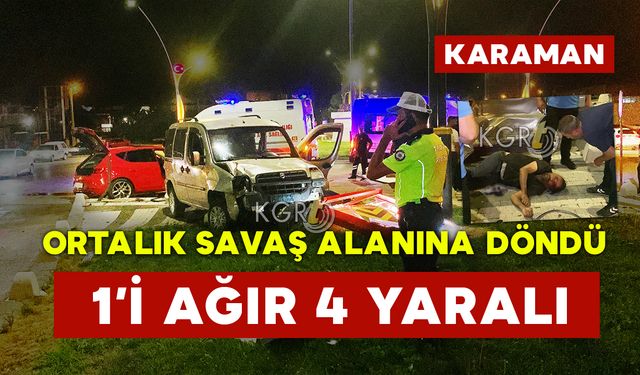 Kavşakta Çarpıştılar: 1'i Ağır 4 Yaralı