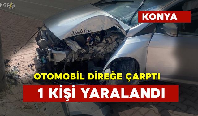 Otomobil Direğe Çarptı: 1 Yaralı