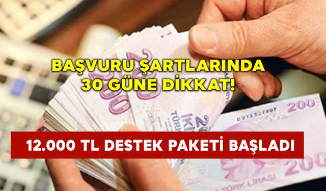 Başvuru Şartlarında 30 Güne Dikkat! 12.000 TL Destek Paketi Başladı