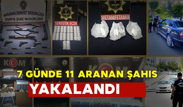 Karaman'da 7 Günde 11 Aranan Şahıs Yakalandı