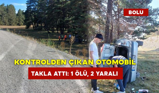 Kontrolden Çıkan Otomobil Takla Attı: 1 Ölü, 2 Yaralı