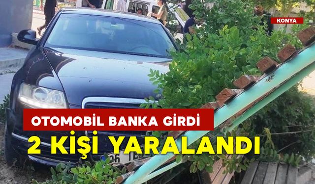 Otomobil Banka Girdi: 2 Yaralı