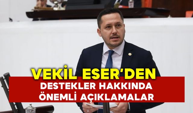 Vekil Eser'den Destekler ile İlgili Açıklama