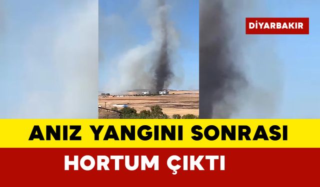 Anız yangını sonrası hortum çıktı