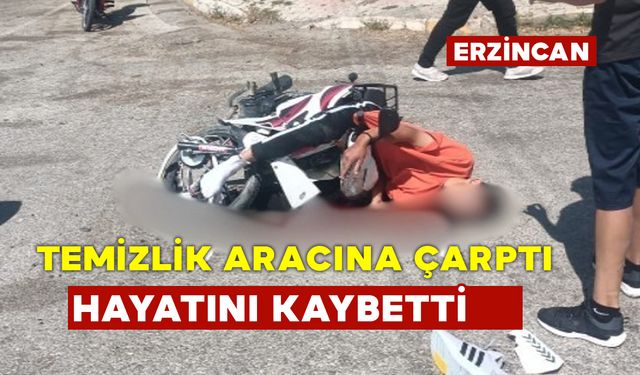 Belediyenin temizlik aracına çarpan motosikletli genç hayatını kaybetti